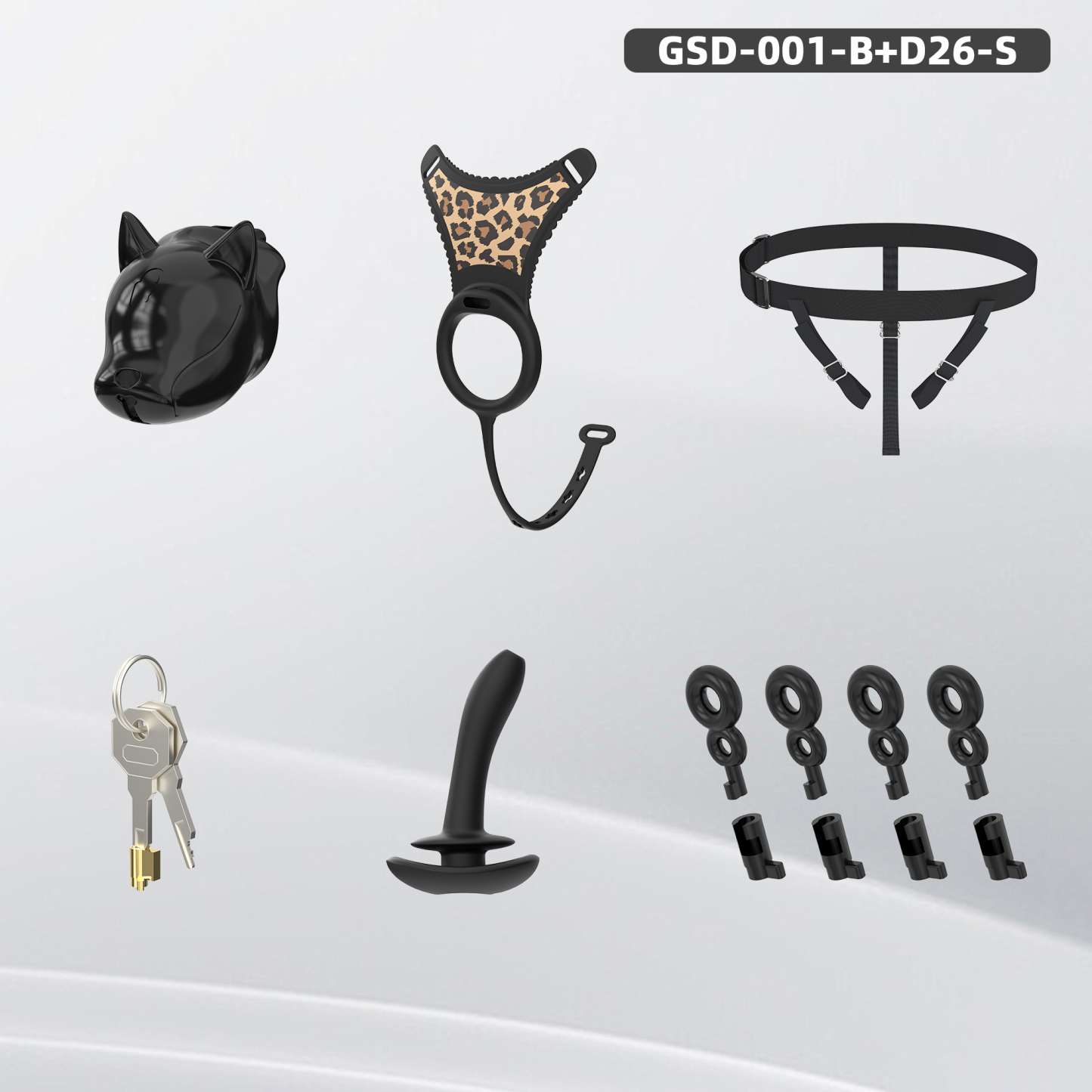 Puppy Head Chastity Cage Set with Underwear & Plug – GSD Series BDSM Restraint Kit