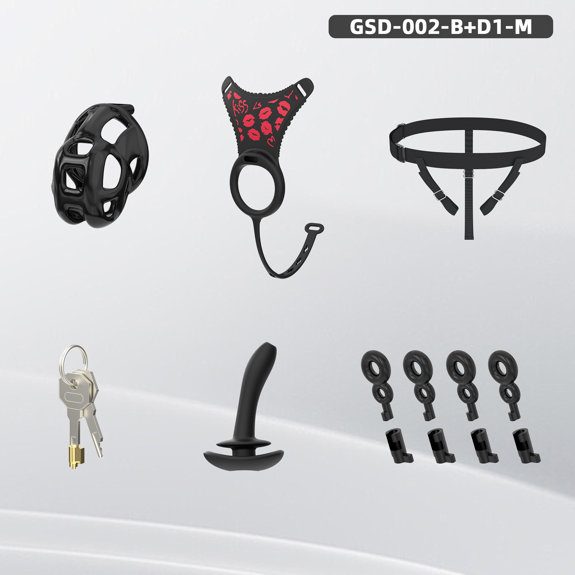 Leopard Print Wearable Chastity Cage with Remote Vibrating Plug