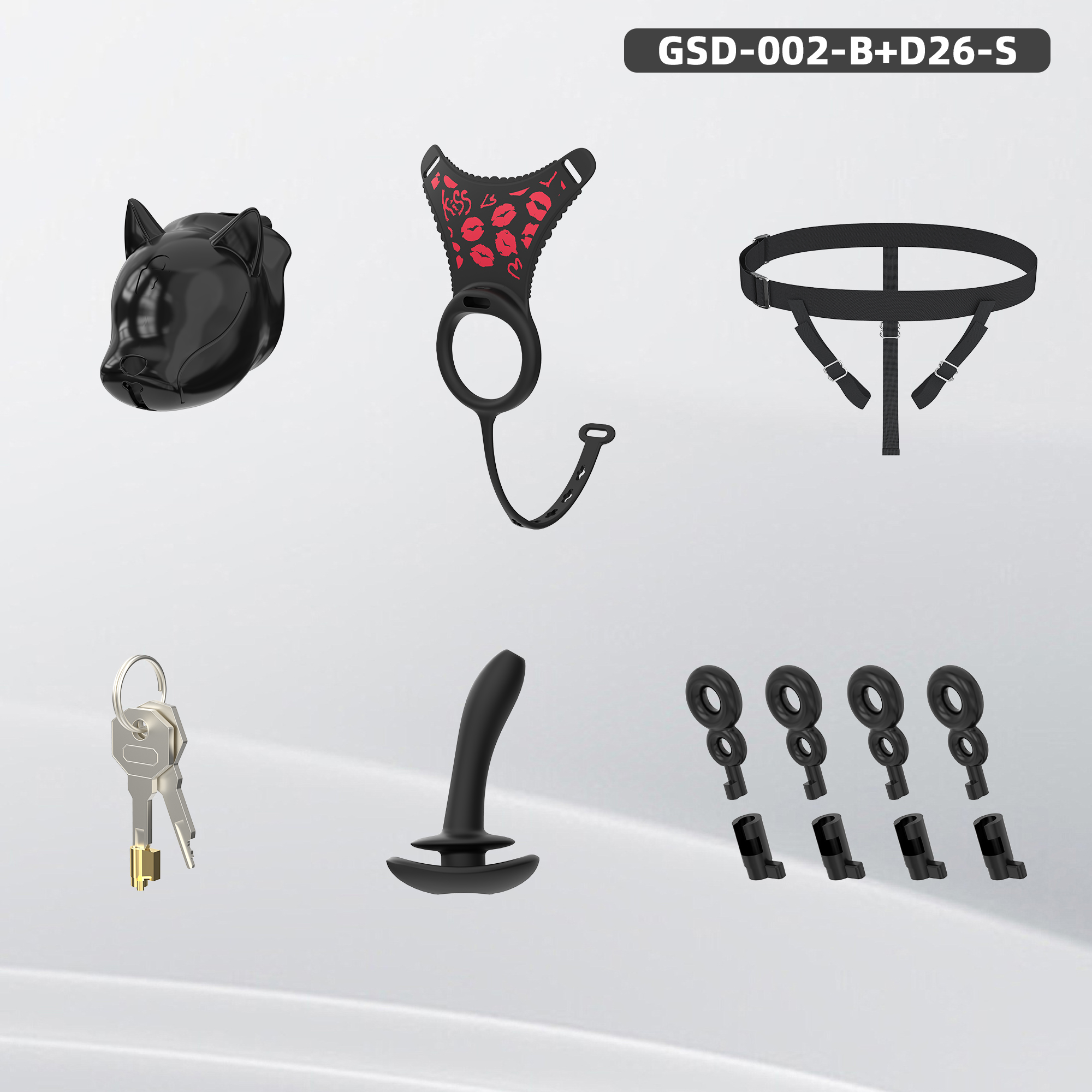 Puppy Head Chastity Cage Set with Underwear & Plug – GSD Series BDSM Restraint Kit
