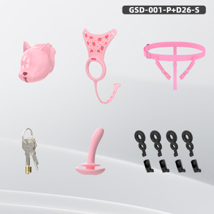 Puppy Head Chastity Cage Set with Underwear & Plug – GSD Series BDSM Restraint Kit