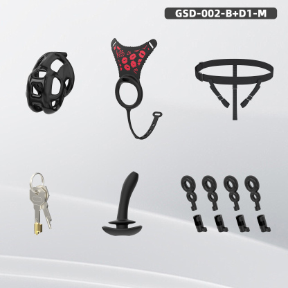Leopard Print Wearable Chastity Cage with Remote Vibrating Plug