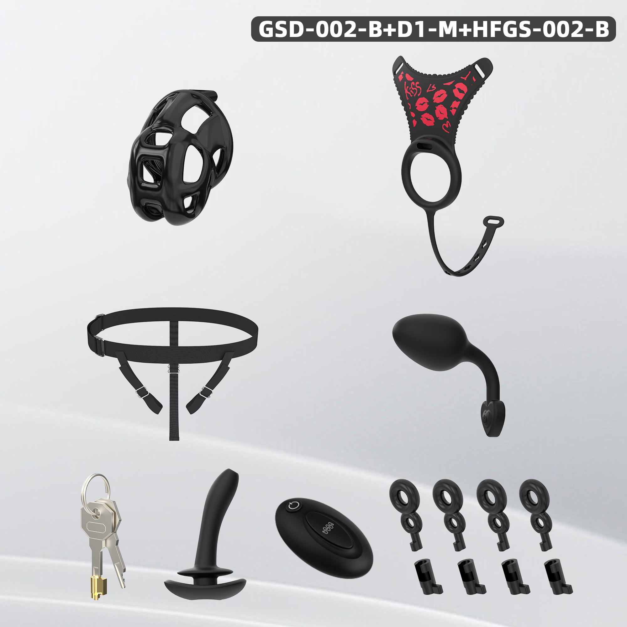 Leopard Print Wearable Chastity Cage with Remote Vibrating Plug