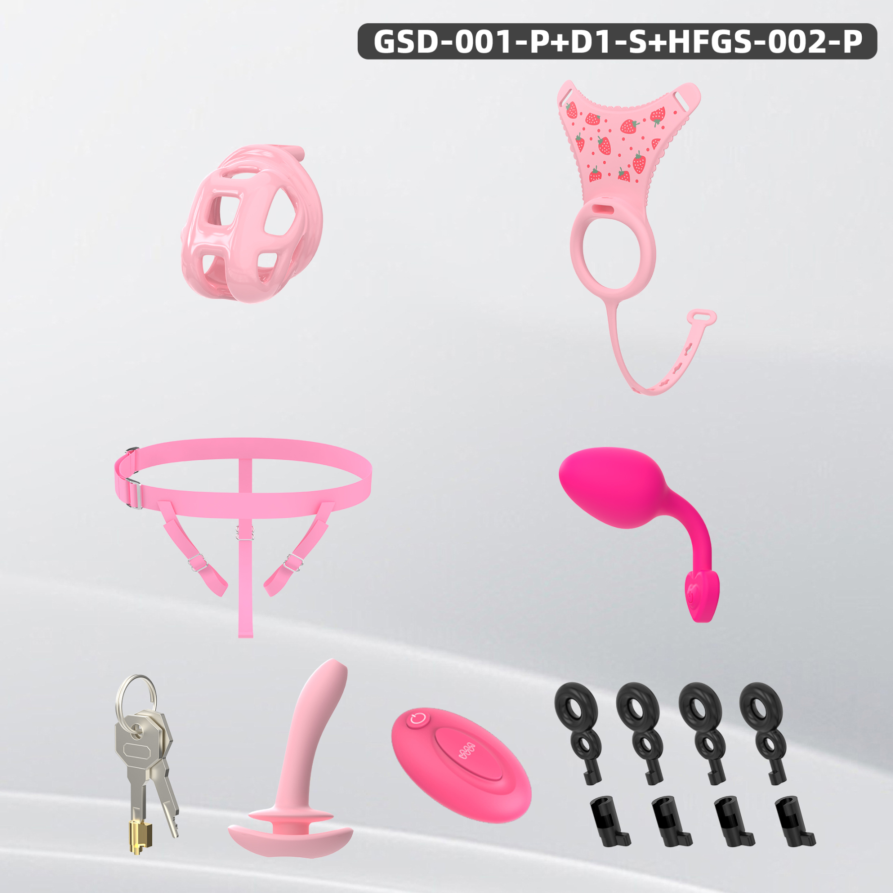 Leopard Print Wearable Chastity Cage with Remote Vibrating Plug