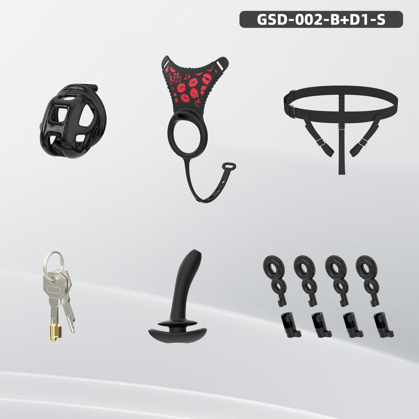 Leopard Print Wearable Chastity Cage with Remote Vibrating Plug