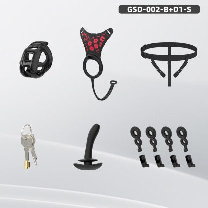 Leopard Print Wearable Chastity Cage with Remote Vibrating Plug