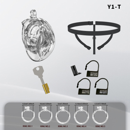 Soft Silicone Male Chastity Cage with 5 Locking Rings