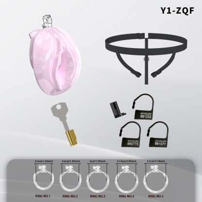 Soft Silicone Male Chastity Cage with 5 Locking Rings