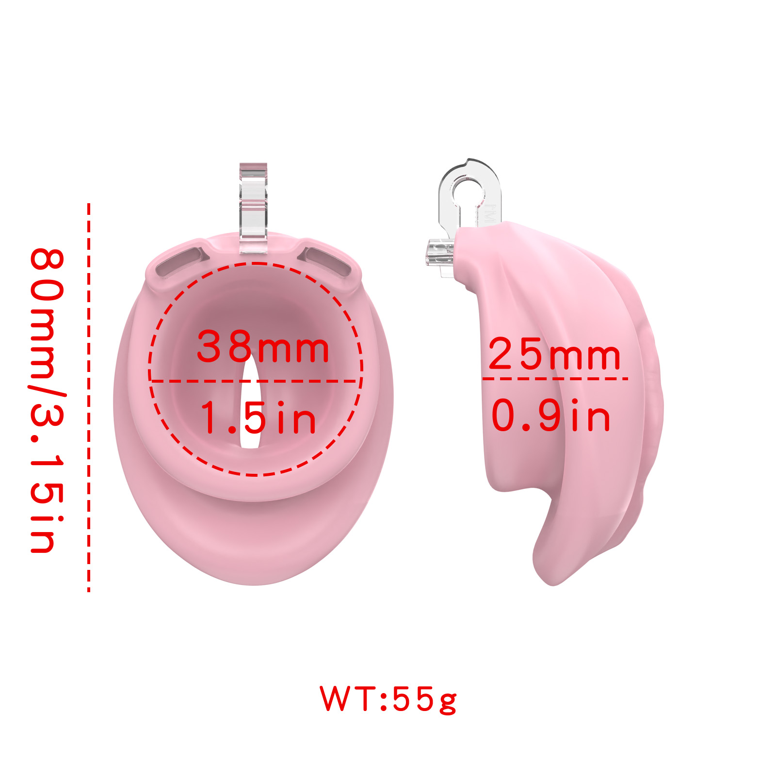 Soft Silicone Male Chastity Cage with 5 Locking Rings