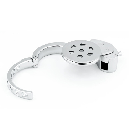 Stainless Steel Flat Plate Chastity Lock – Secure, Breathable & Polished Metal Cage for Men