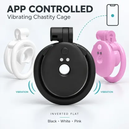 App-Controlled Vibrating Chastity Cage – Inverted Flat