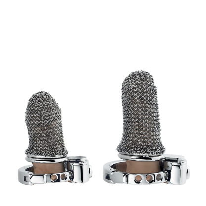 Stainless Steel Mesh Chastity Cage for Men | Breathable Chainmail Design with Adjustable Base Ring