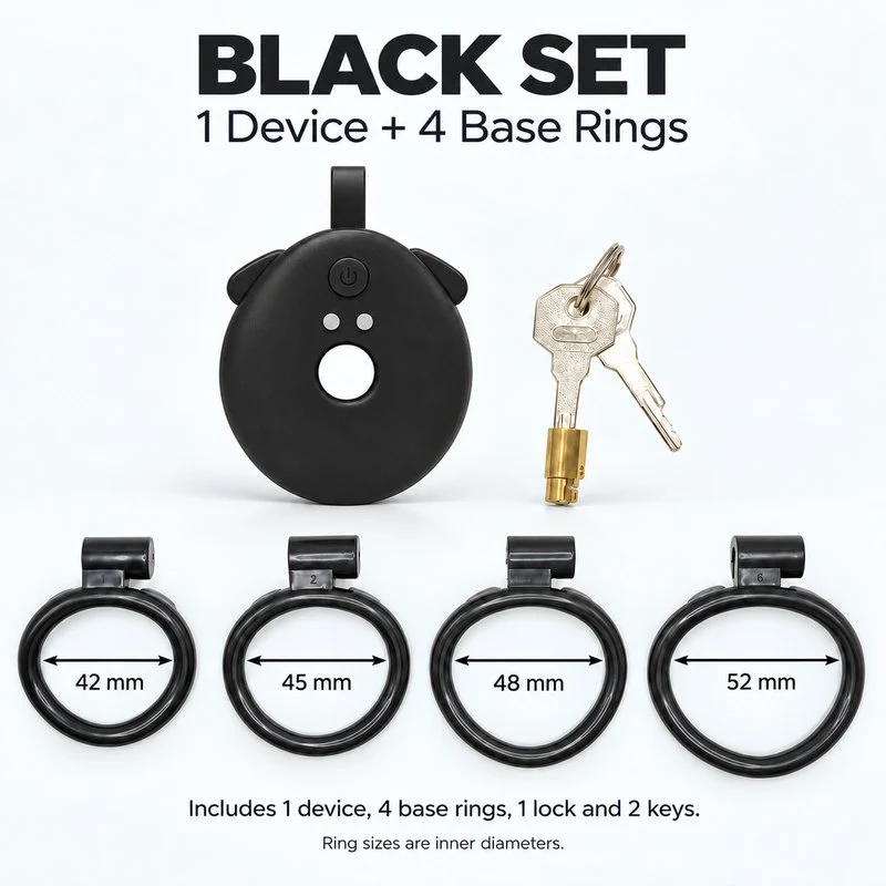 App-Controlled Vibrating Chastity Cage – Inverted Flat