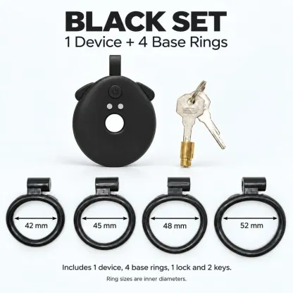 App-Controlled Vibrating Chastity Cage – Inverted Flat