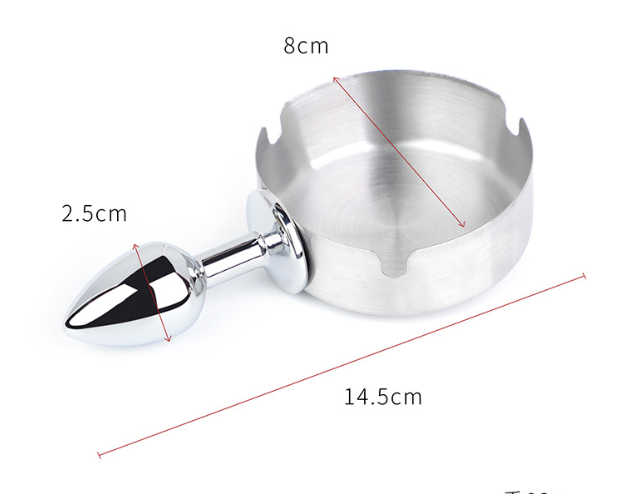Stainless Steel Ashtray-Shaped Anal Plug — Luxury Metal Anal Plug