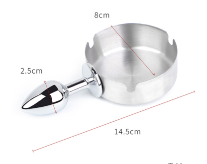 Stainless Steel Ashtray-Shaped Anal Plug — Luxury Metal Anal Plug