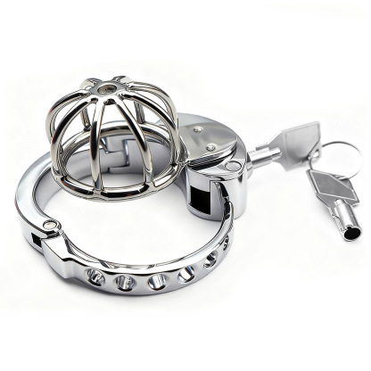 Stainless Steel Cock Cage for Men | Male Chastity Device with Adjustable Fit 32–50mm & Urethral Tube