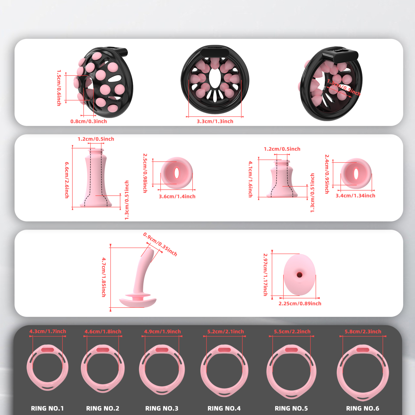 Adjustable Silicone Bead Chastity Lock Device for Men – Wearable Waist Belt & Strapless Options, Pink/Purple/Black Secure Intimate Cage with Soft Silicone Stimulation Beads