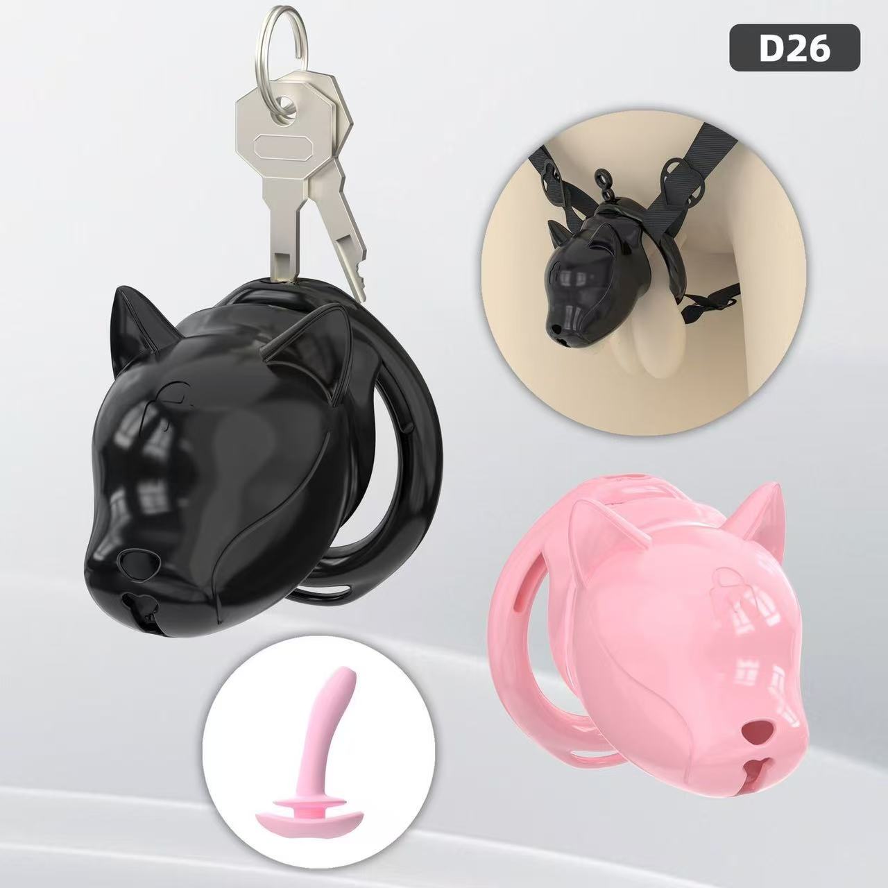 Puppy Hood Chastity Cage – Cute Dog Head Design Lightweight Resin Lock