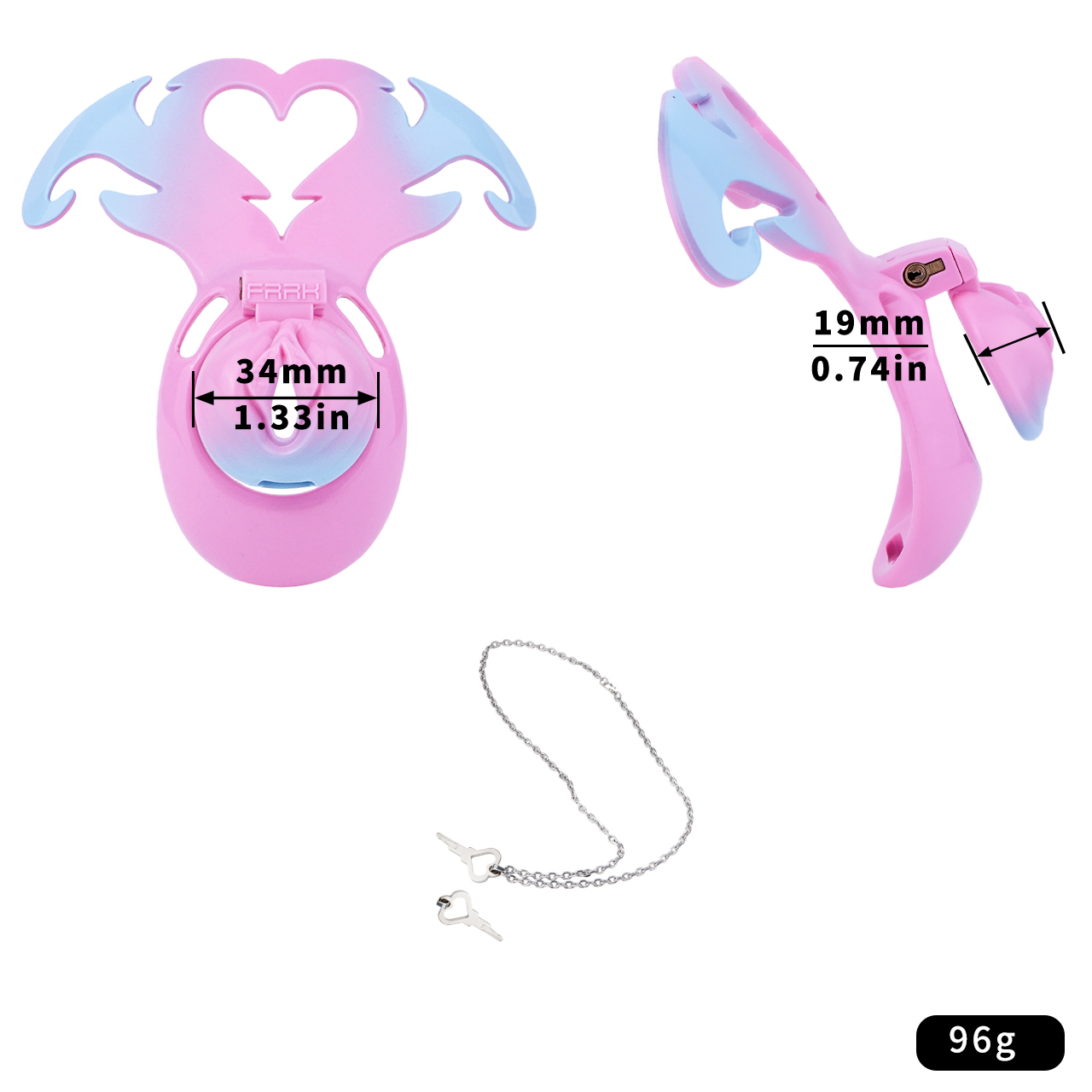 Succubus  Chastity Lock – Devil Wing Resin Cage with Strap Design