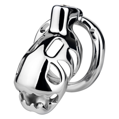 Metal Chastity Lock with Adjustable Strap – Secure Stainless Steel Chastity Cage