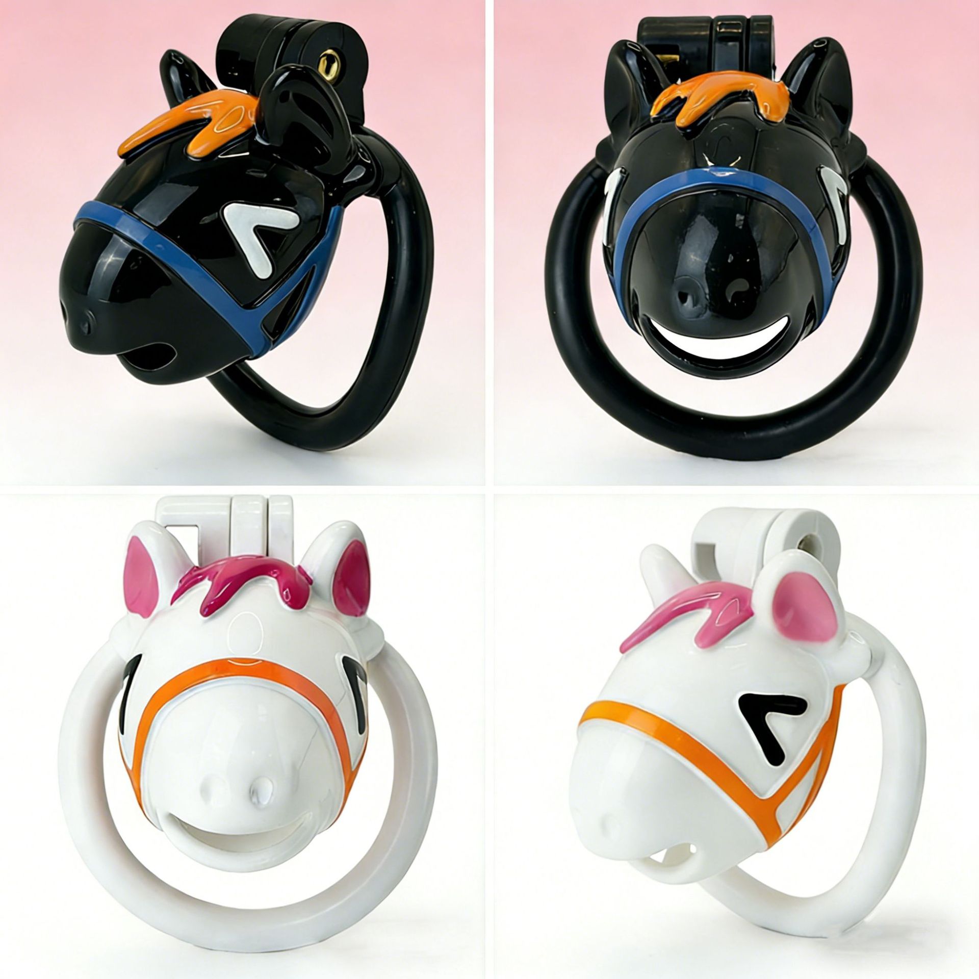 Horse Head Chastity Cage – 3D Printed Animal Style Lock Device for Male Control Play