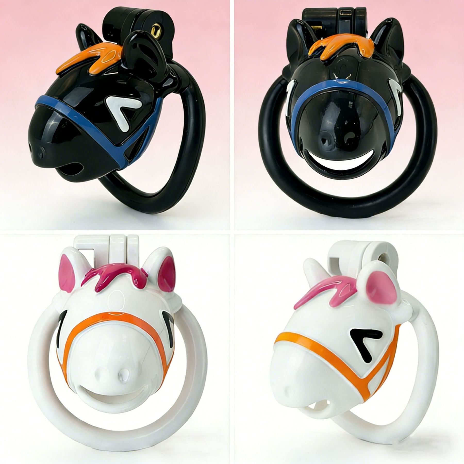 Horse Head Chastity Cage – 3D Printed Animal Style Lock Device for Male Control Play