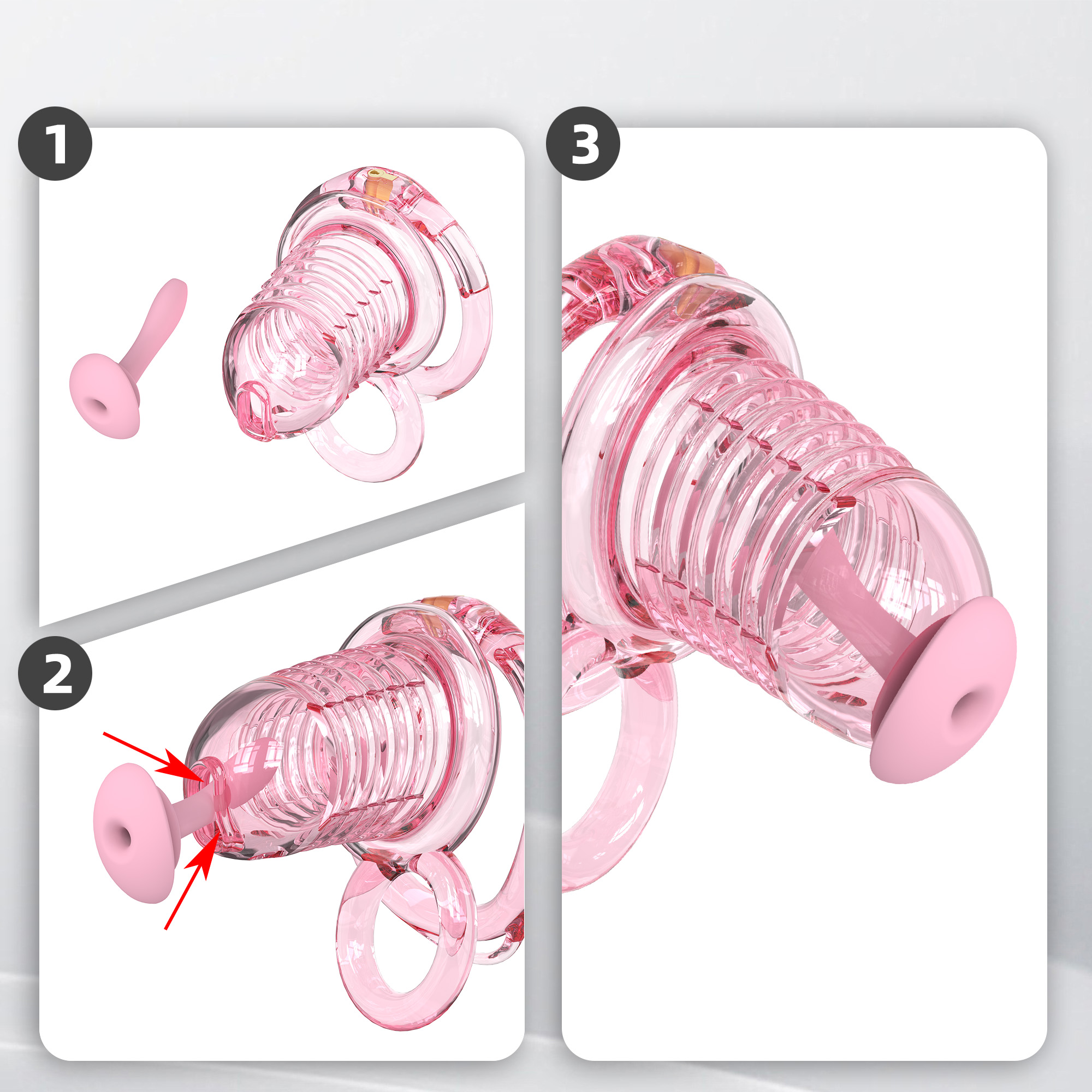Soft Chastity Cage with Optional Remote Vibrating Plug