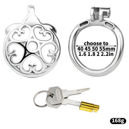 Stainless Steel Male Chastity Device – Ornate Metal Chastity Cage with Secure Lock