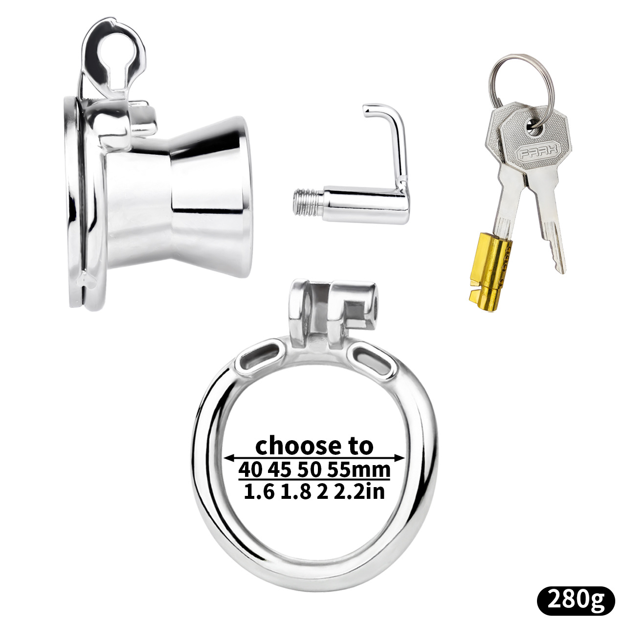 Stainless Steel Male Chastity Device with Lotus Shield — Secure Metal Chastity Cage for Long-Term Wear-ToyAura
