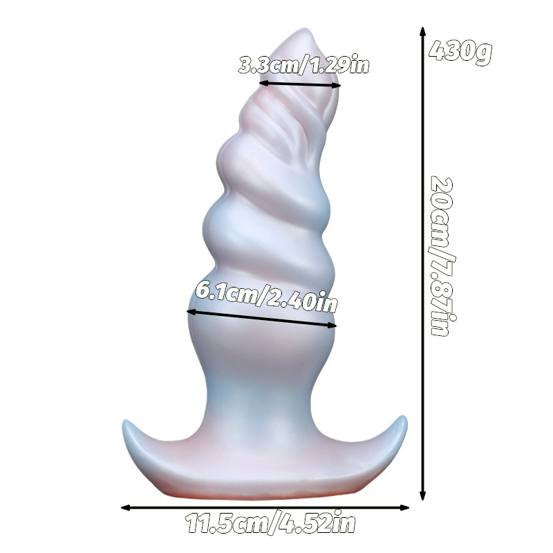 Mystic Spiral Silicone Anal Plug – Soft Pearl 