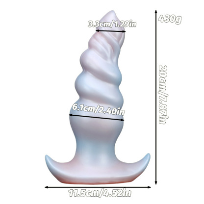Mystic Spiral Silicone Anal Plug – Soft Pearl 