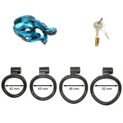 Aurora Series Chastity Cage – Iridescent 3D Printed Lock Device with Sculpted Vent Design