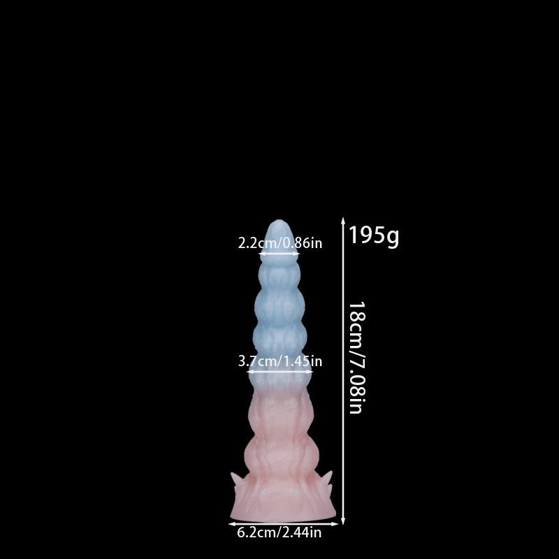 Textured Silicone Dildo – Gradient Blue & Pink, Unique Spiral Design