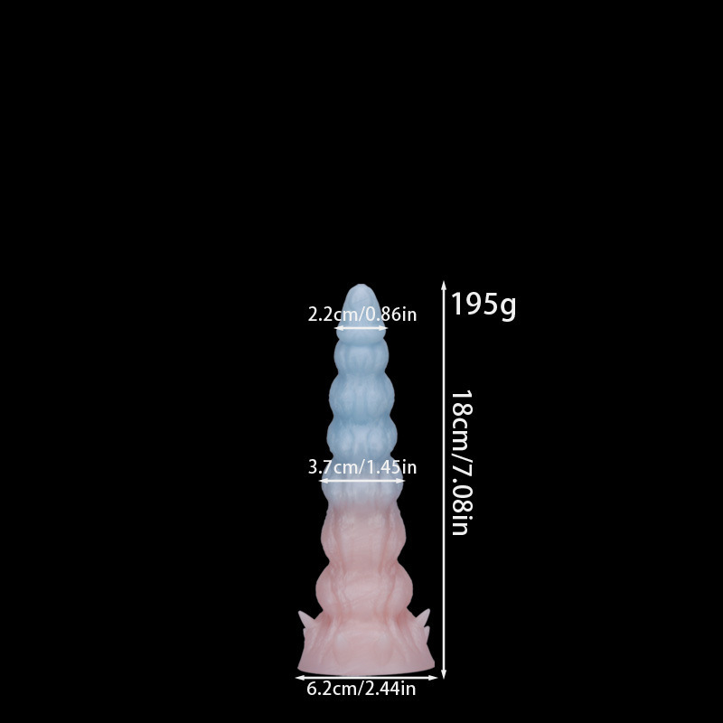 Textured Silicone Dildo – Gradient Blue & Pink, Unique Spiral Design