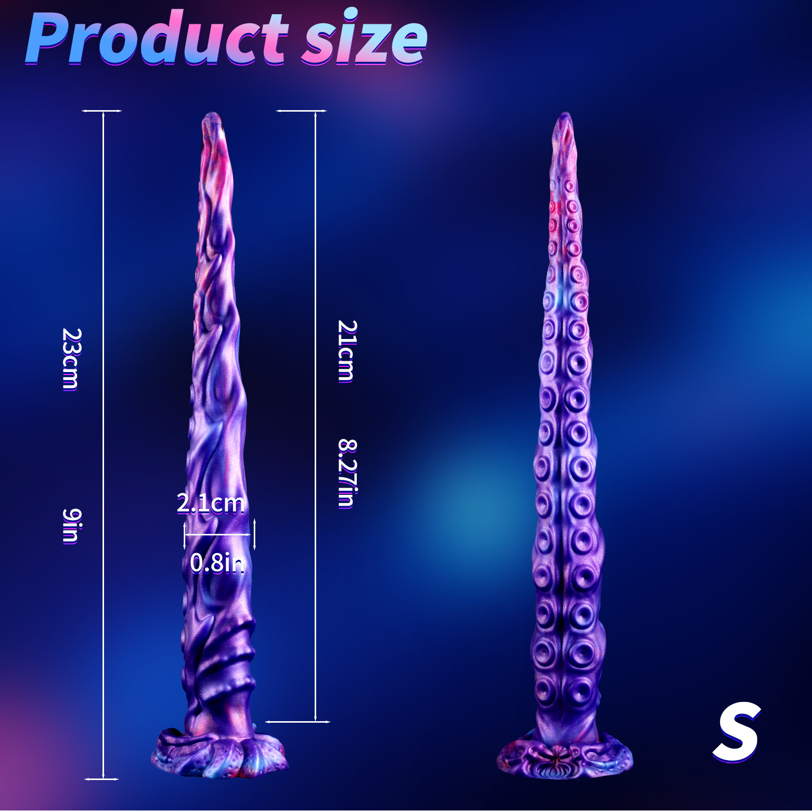 Octopus Tentacle Dildo – Fantasy Textured Platinum Silicone Toy