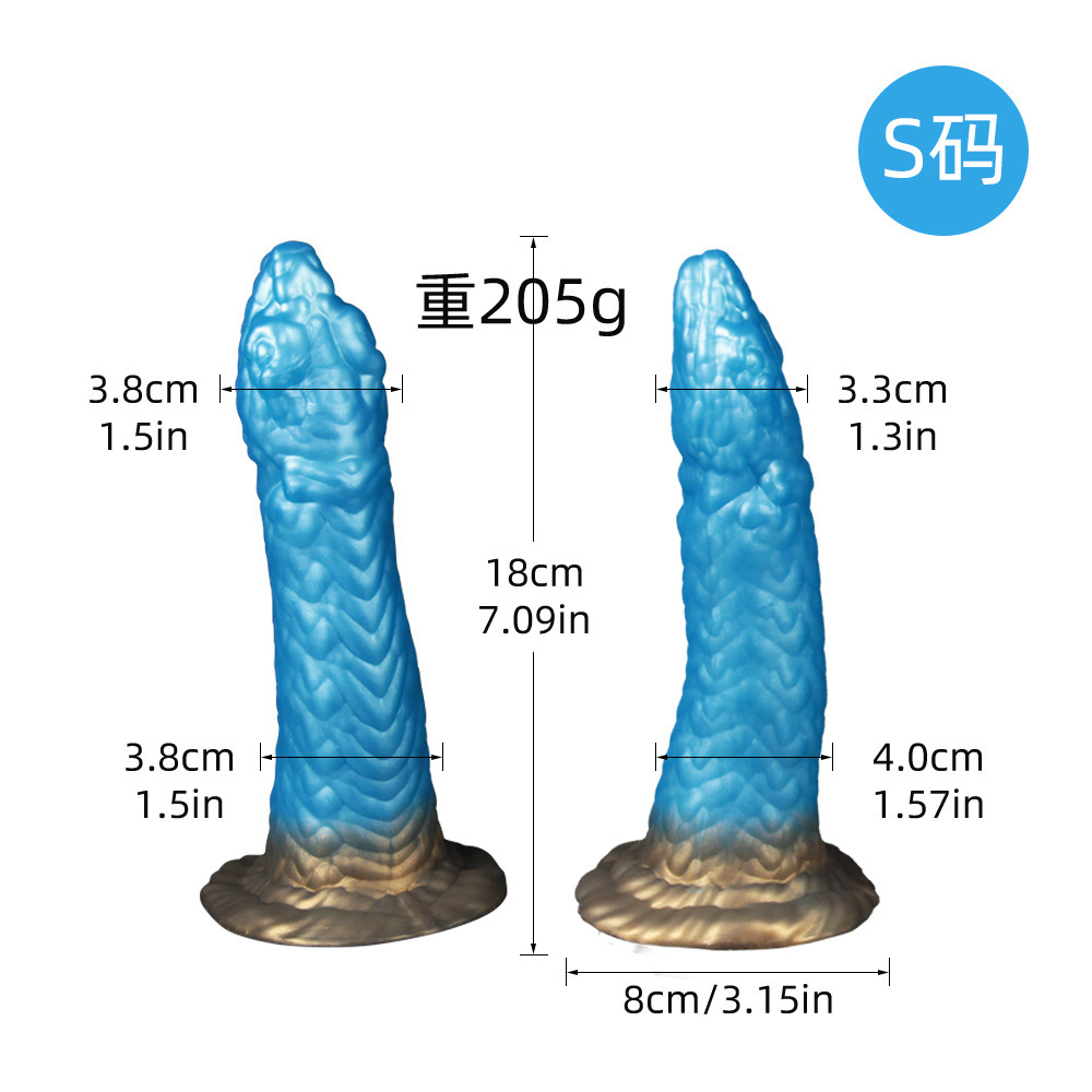Snake Shaped Dildo｜Textured Platinum Silicone · Stable Base