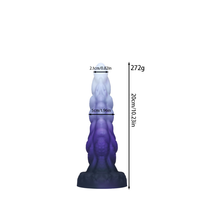 Mystic Spiral Fantasy Dildo – Purple Gradient Silicone Creature Toy