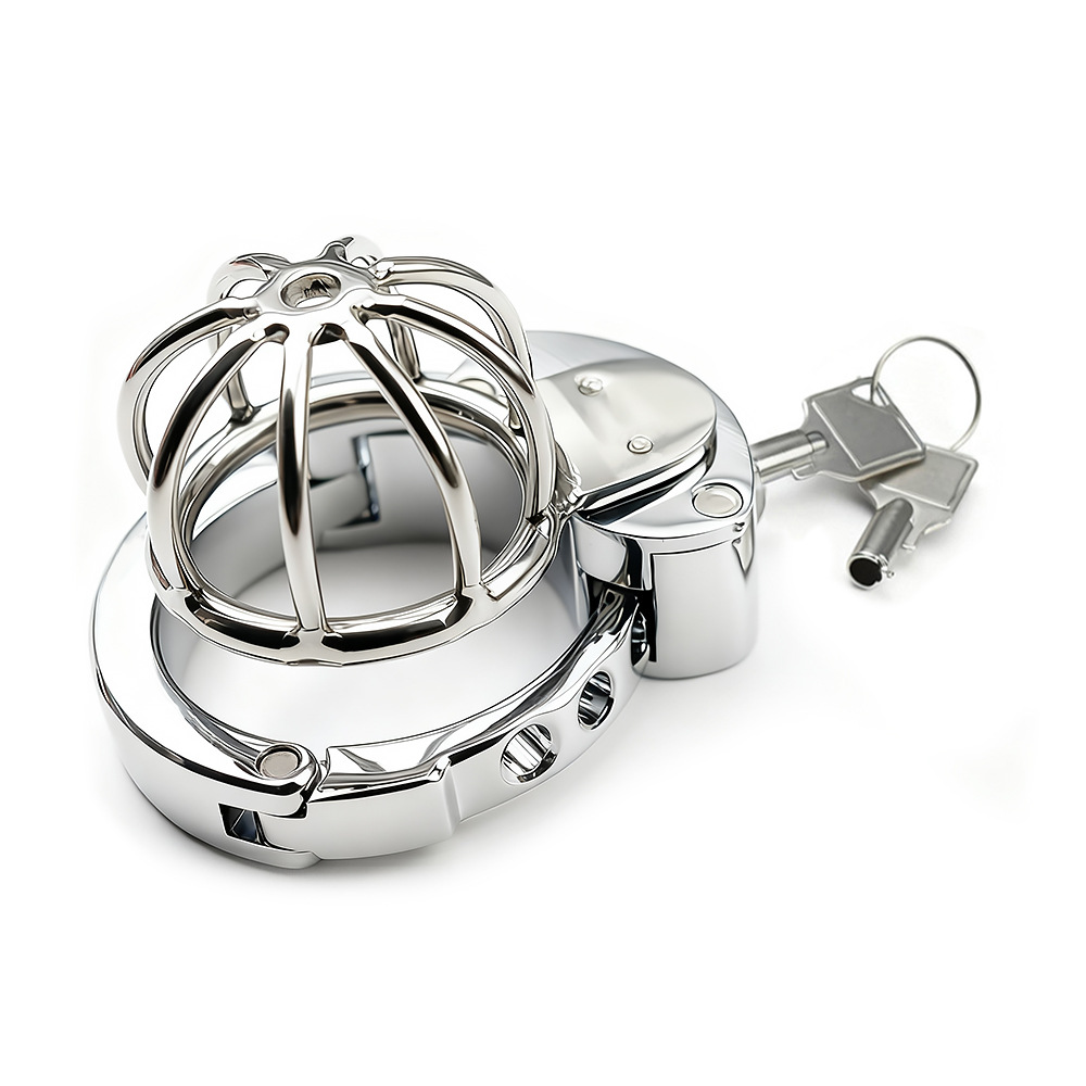 Stainless Steel Cock Cage for Men | Male Chastity Device with Adjustable Fit 32–50mm & Urethral Tube