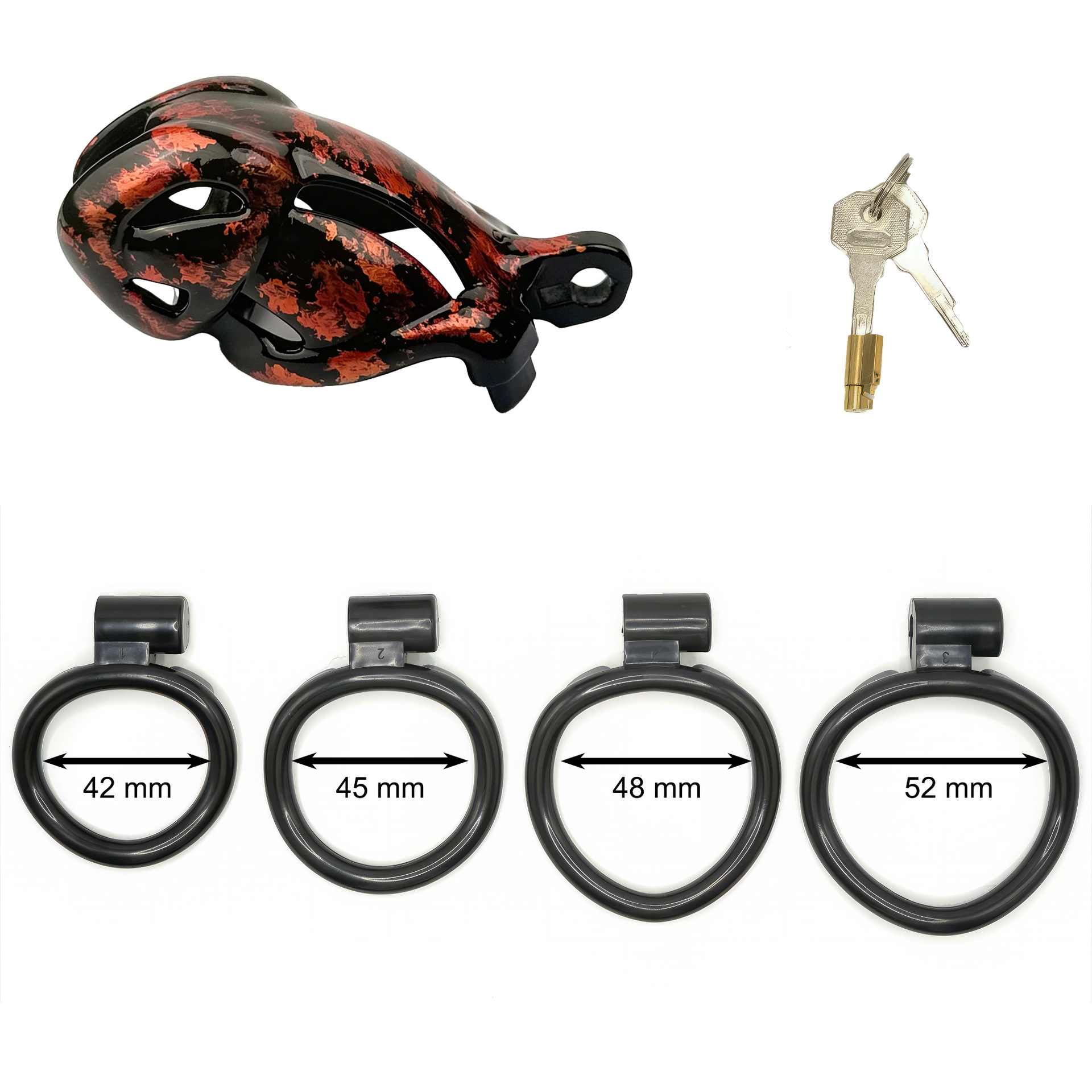 Aurora Series Chastity Cage – Iridescent 3D Printed Lock Device with Sculpted Vent Design