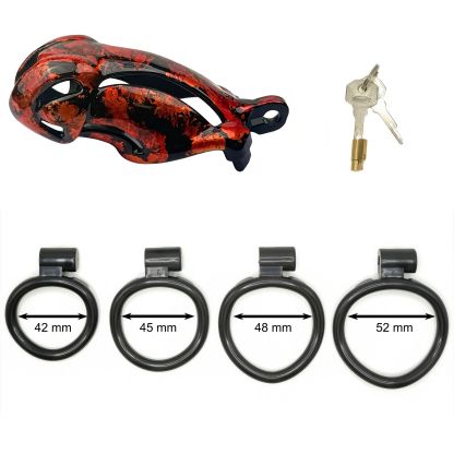 Aurora Series Chastity Cage – Iridescent 3D Printed Lock Device with Sculpted Vent Design