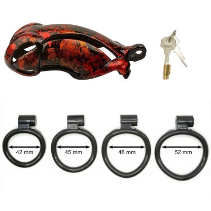 Aurora Series Chastity Cage – Iridescent 3D Printed Lock Device with Sculpted Vent Design