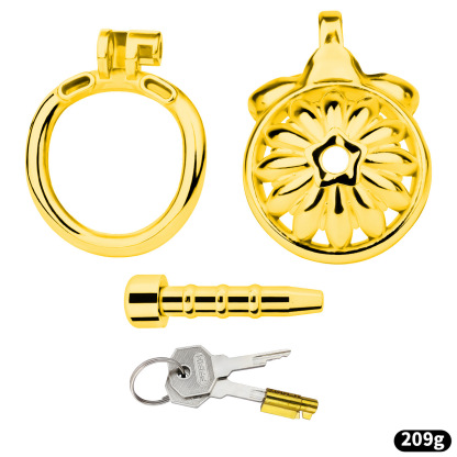 Stainless Steel Floral Chastity Lock 