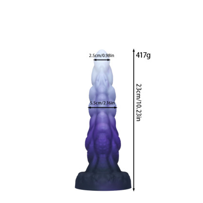 Mystic Spiral Fantasy Dildo – Purple Gradient Silicone Creature Toy