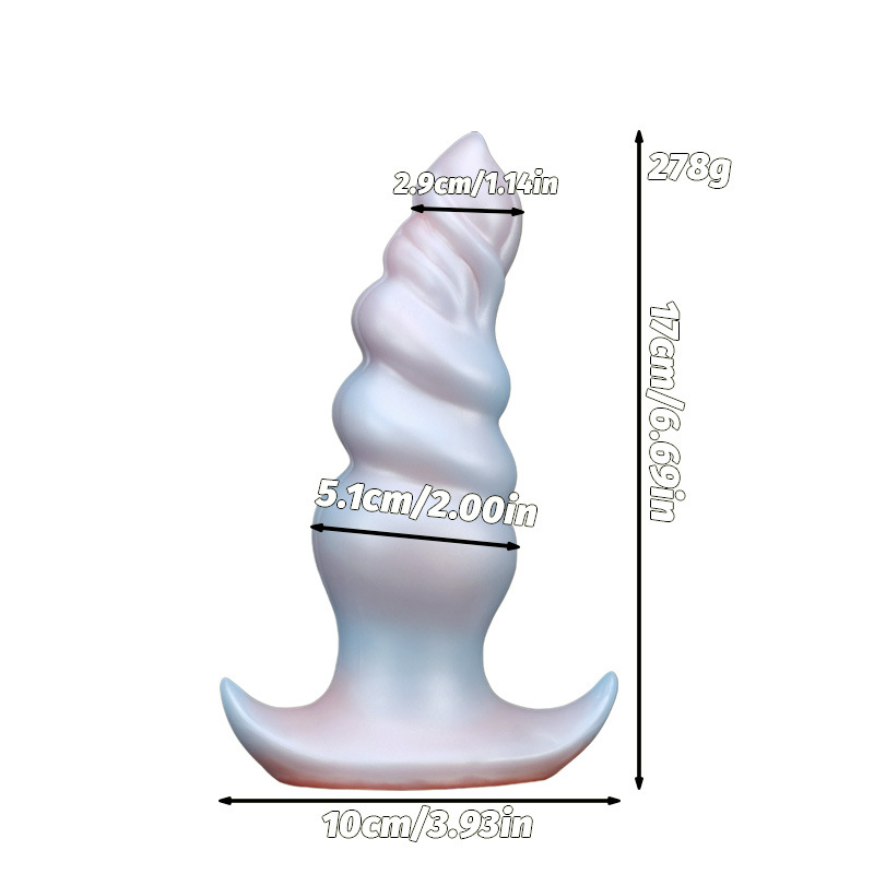 Mystic Spiral Silicone Anal Plug – Soft Pearl