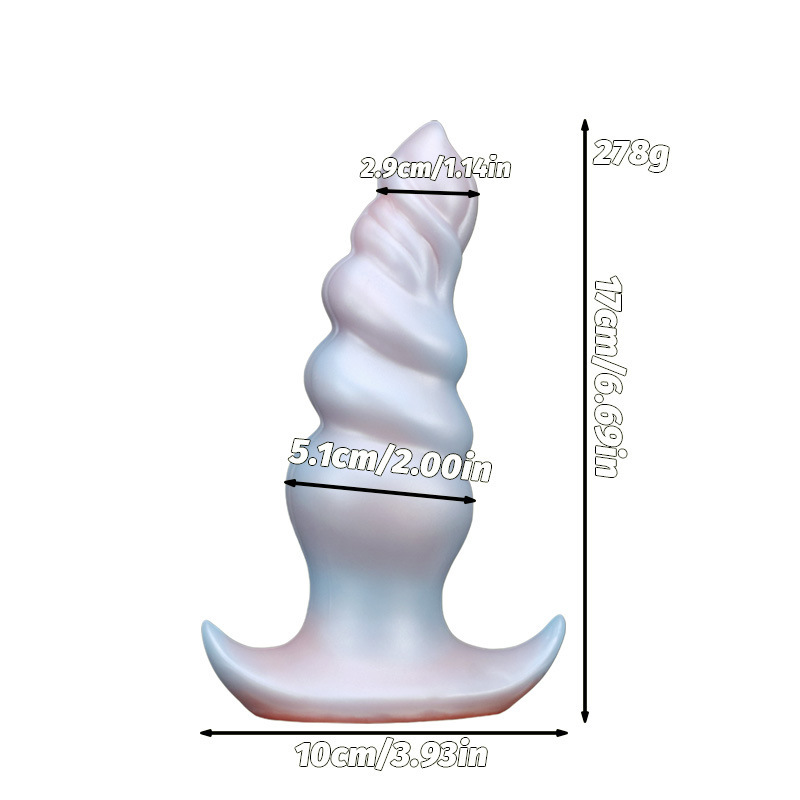 Mystic Spiral Silicone Anal Plug – Soft Pearl