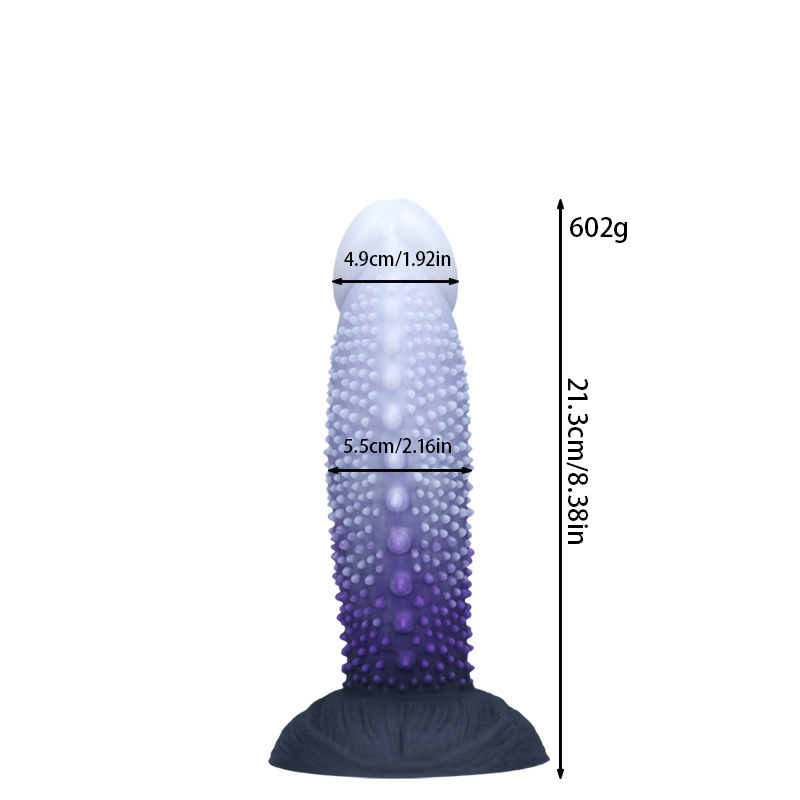 Fantasy Textured Silicone Dildo – Purple Monster Adult Toy