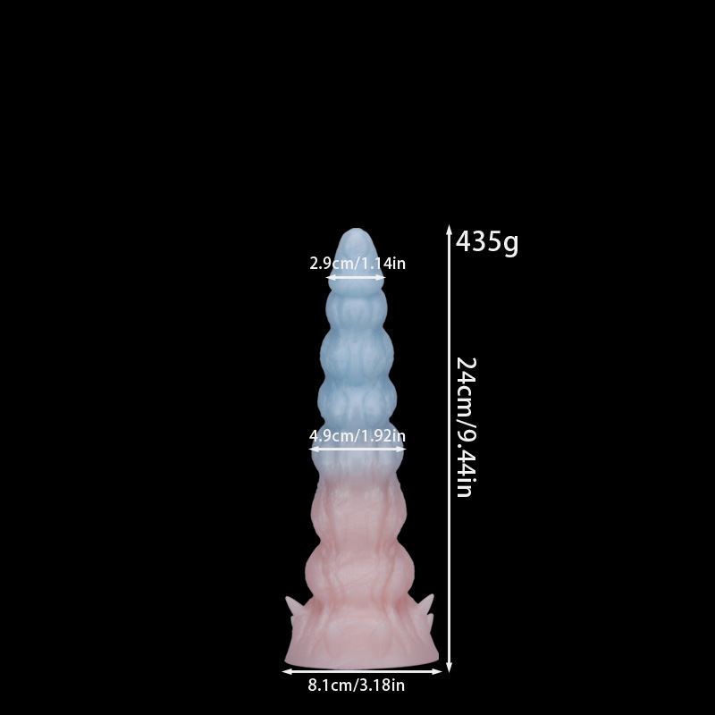 Textured Silicone Dildo – Gradient Blue & Pink, Unique Spiral Design