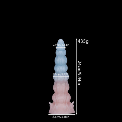 Textured Silicone Dildo – Gradient Blue & Pink, Unique Spiral Design