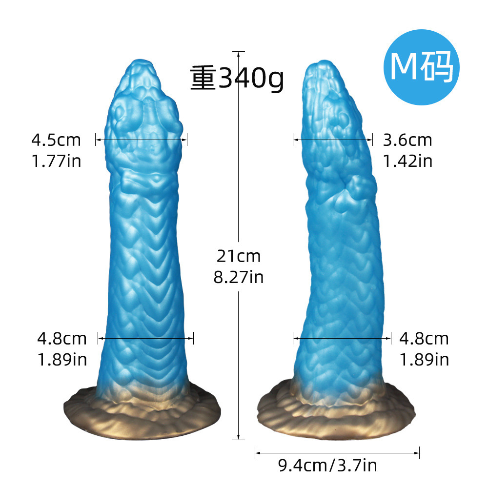 Snake Shaped Dildo｜Textured Platinum Silicone · Stable Base