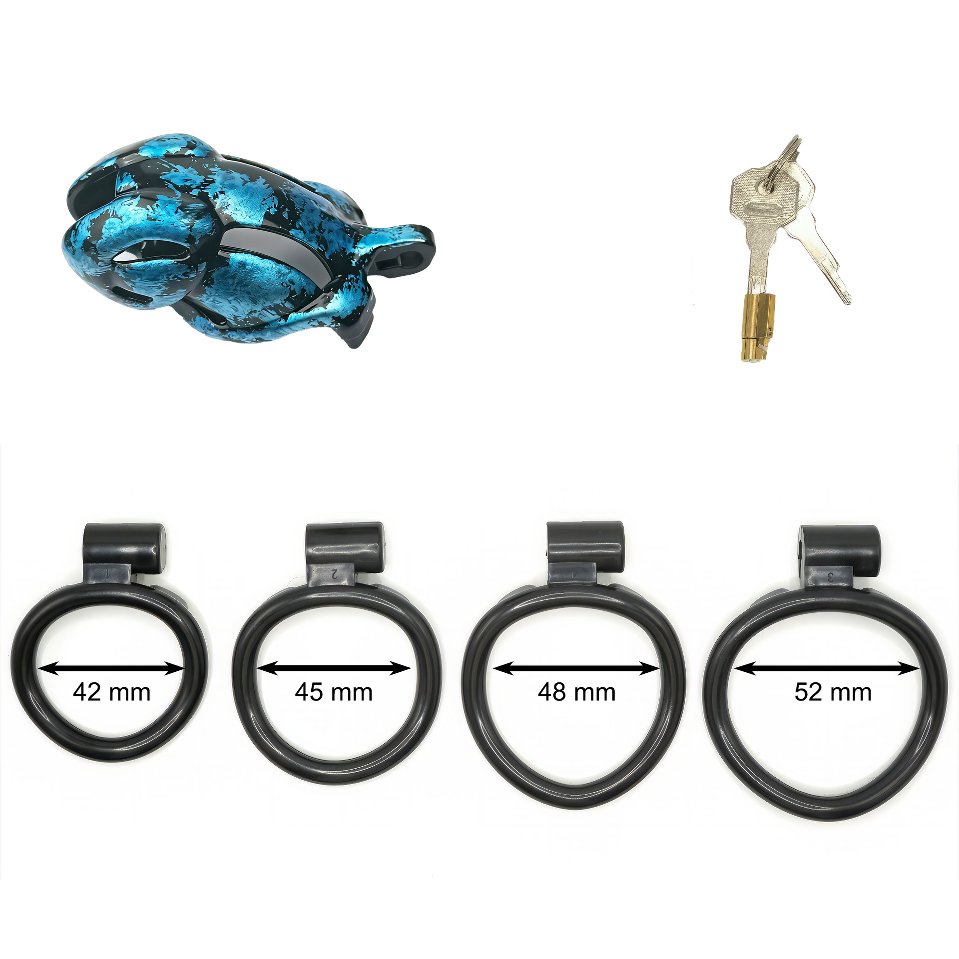 Aurora Series Chastity Cage – Iridescent 3D Printed Lock Device with Sculpted Vent Design